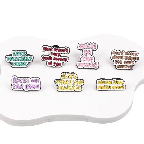 Letter Brooch Metal Badge Corsage Pin Anti-slip Buckle