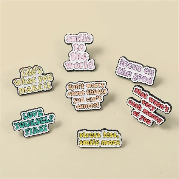 Letter Brooch Metal Badge Corsage Pin Anti-slip Buckle