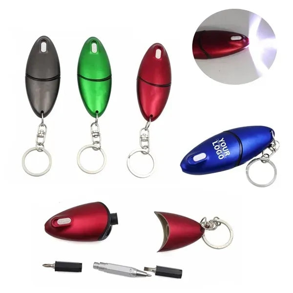 Ballpoint Pen With Flashlight Screwdriver