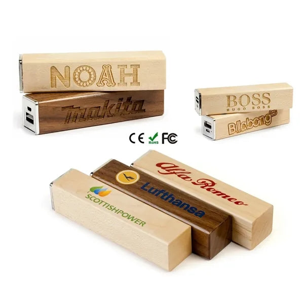 Portable Eco Wooden Power Bank 2000mAh
