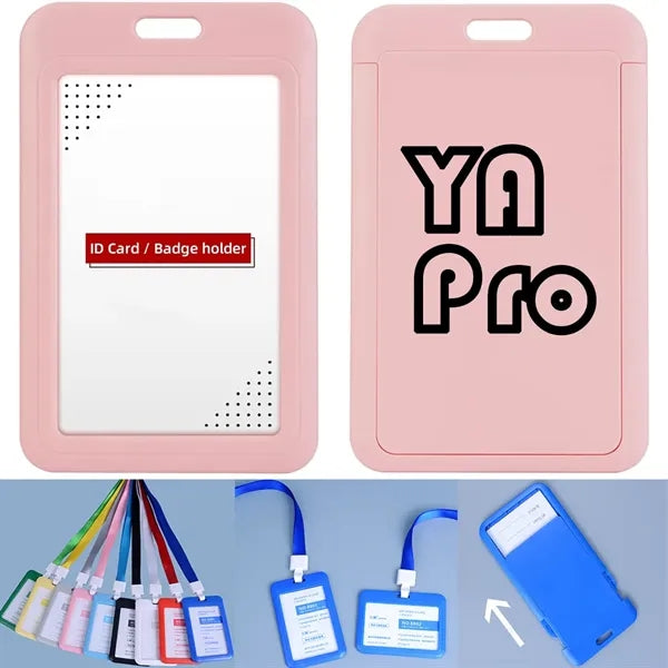 Hard Plastic Sliding ID Badge Holder With Lanyards