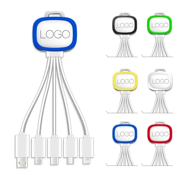 5 In 1 USB Charging Cables with luminated LED lighting