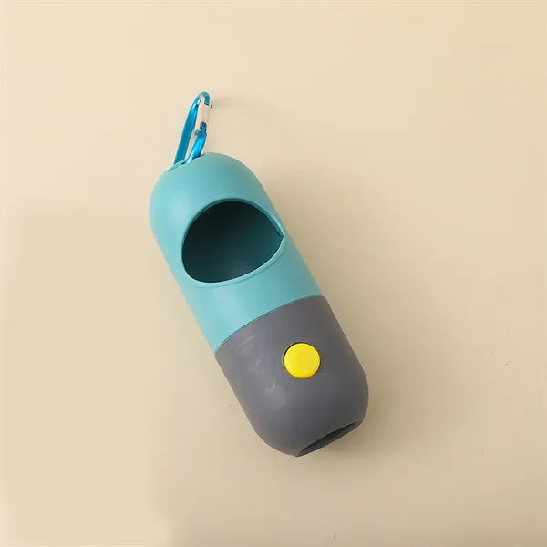 Dog Poop Bag Dispenser with Built-in LED Flashlight