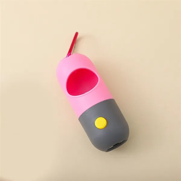 Dog Poop Bag Dispenser with Built-in LED Flashlight