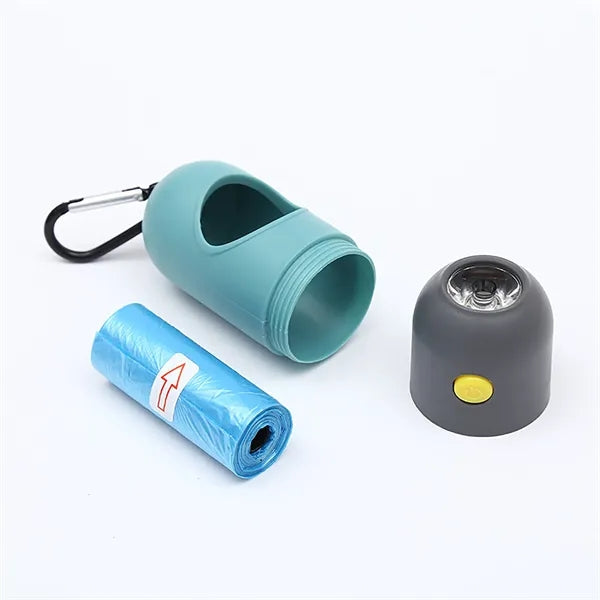 Dog Poop Bag Dispenser with Built-in LED Flashlight