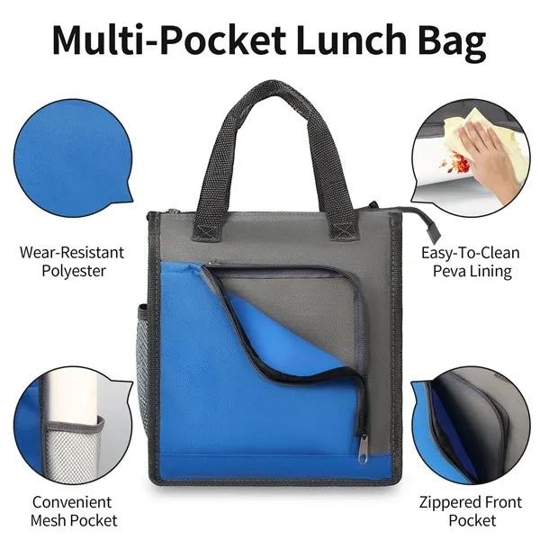 Oxford Cloth Insulated Lunch Tote Bag