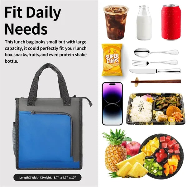 Oxford Cloth Insulated Lunch Tote Bag
