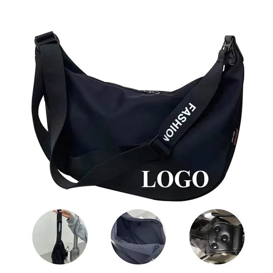 Wide Strap Large Capacity Nylon Crossbody Bag