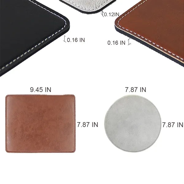 Non-Slip Rubber Base Leather Mousepad