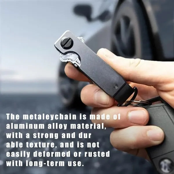 Compact Metallic Key Holder Keychain Secures