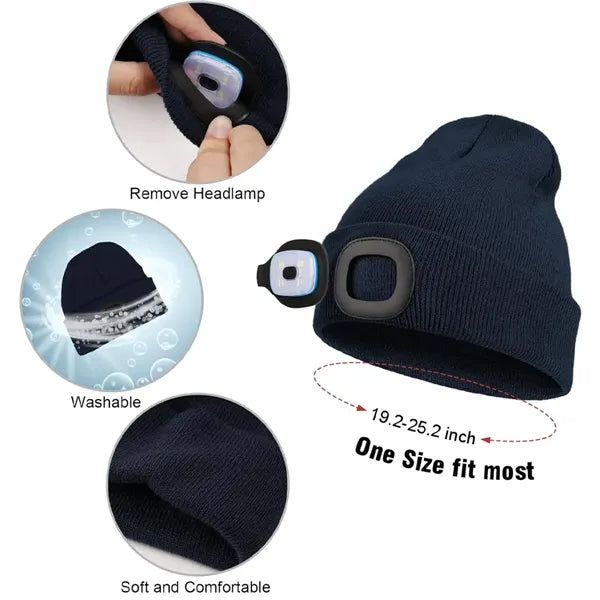 LED Flashlight Beanie Hat Headlamp Cap