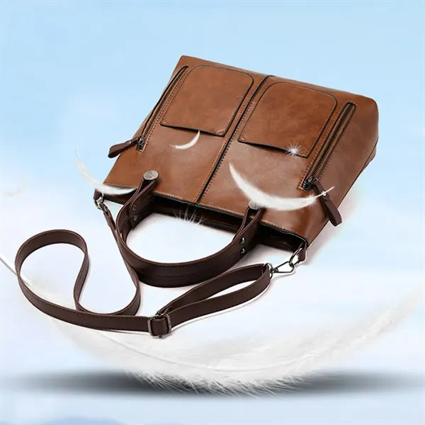 Large Leather Tote Shoulder Crossbody Bag