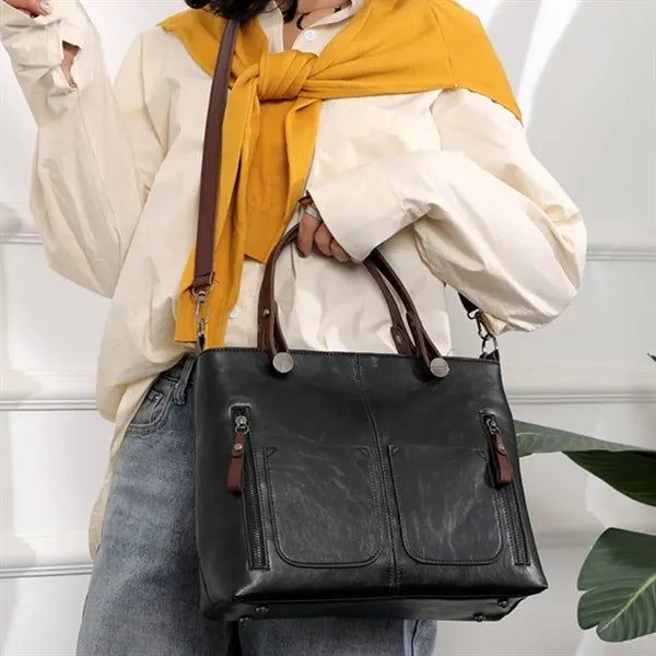 Large Leather Tote Shoulder Crossbody Bag