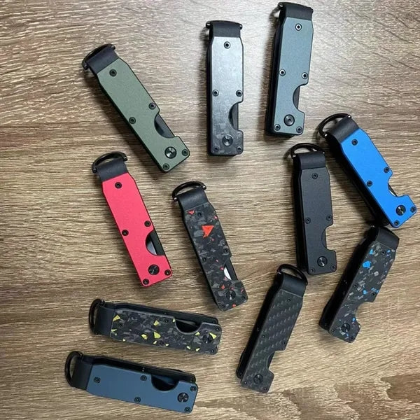 Compact Metallic Key Holder Keychain Secures