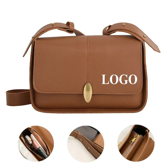 Vintage Solid Color Small Square Crossbody Bag