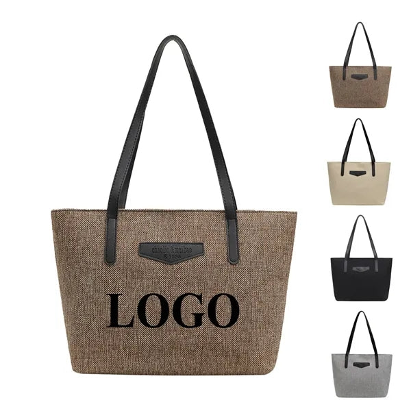 Casual Cotton-Linen Tote Bag Large Capacity All-in-One Han