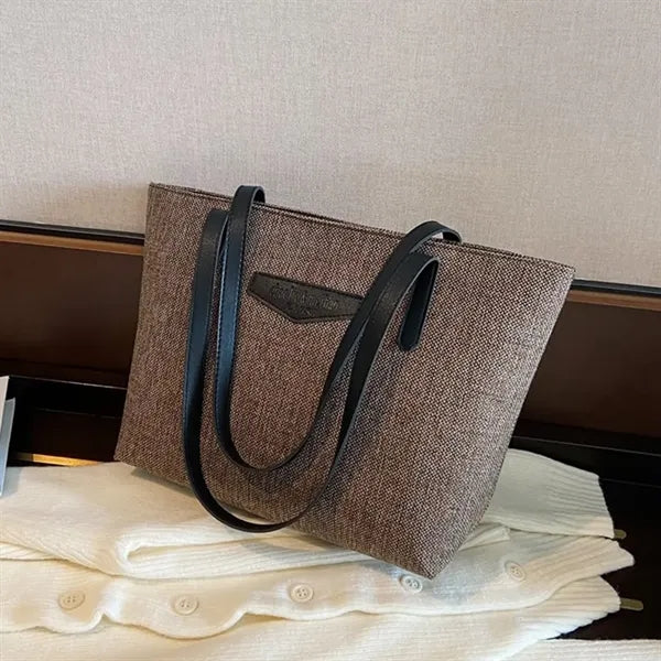 Casual Cotton-Linen Tote Bag Large Capacity All-in-One Han