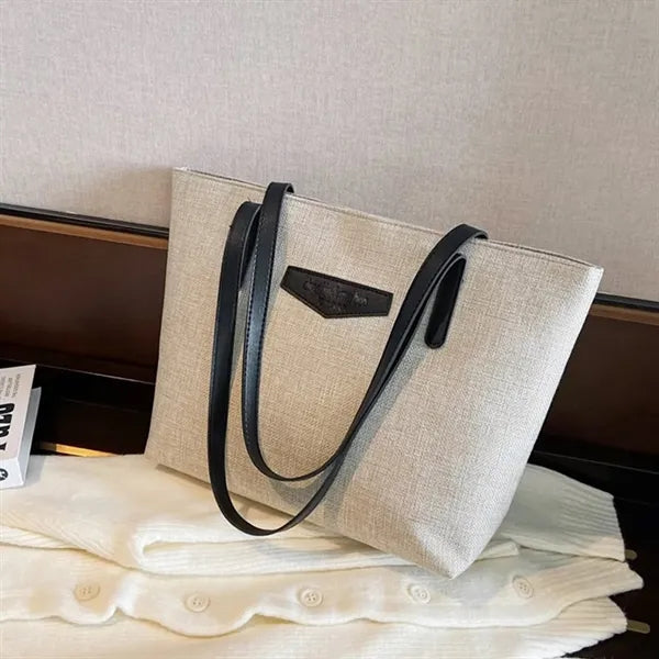 Casual Cotton-Linen Tote Bag Large Capacity All-in-One Han