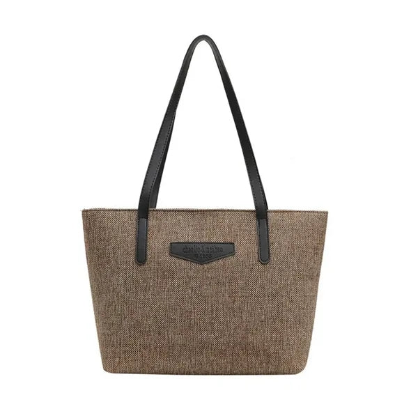 Casual Cotton-Linen Tote Bag Large Capacity All-in-One Han