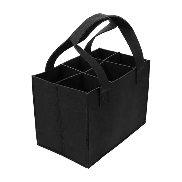 Wine Bottle Carrier With Divider Felt Storage Tote Bag
