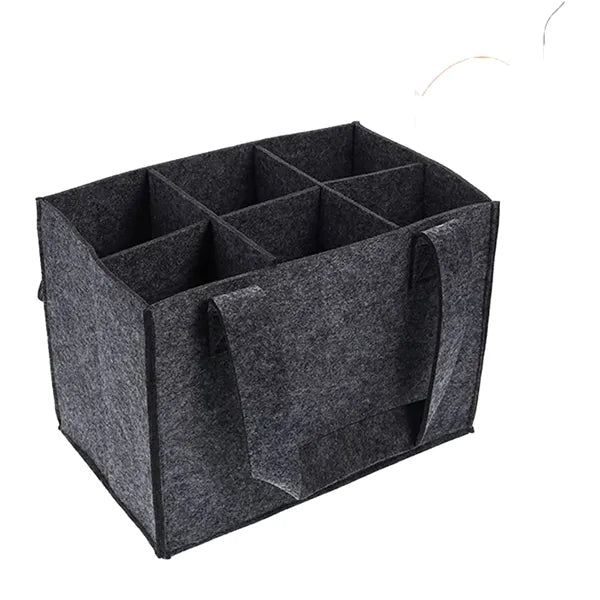 Wine Bottle Carrier With Divider Felt Storage Tote Bag