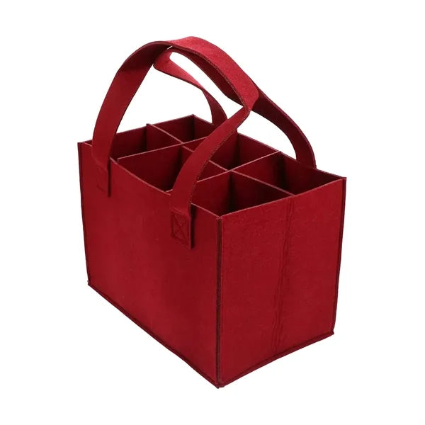 Wine Bottle Carrier With Divider Felt Storage Tote Bag