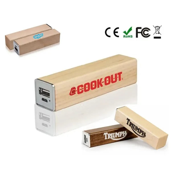 Portable Eco Wooden Power Bank 2000mAh