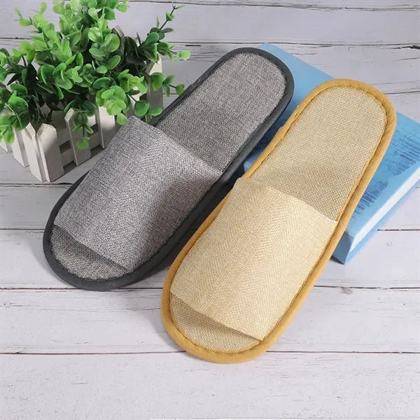 Hotel Disposable Eco-Friendly Linen Spa Slippers For Guest