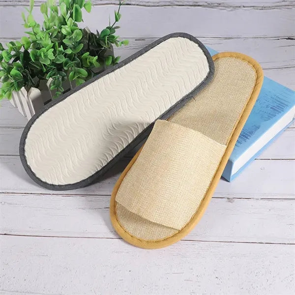 Hotel Disposable Eco-Friendly Linen Spa Slippers For Guest