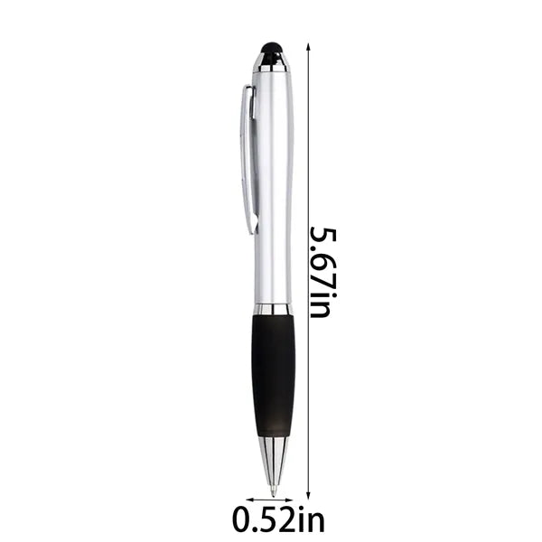 2-in-1 Touchscreen Ballpoint Click Pens Rubber Grip