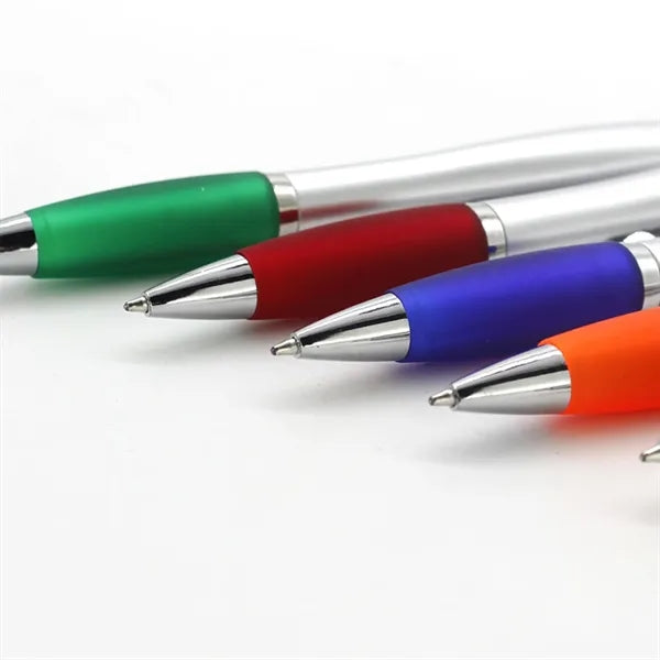2-in-1 Touchscreen Ballpoint Click Pens Rubber Grip