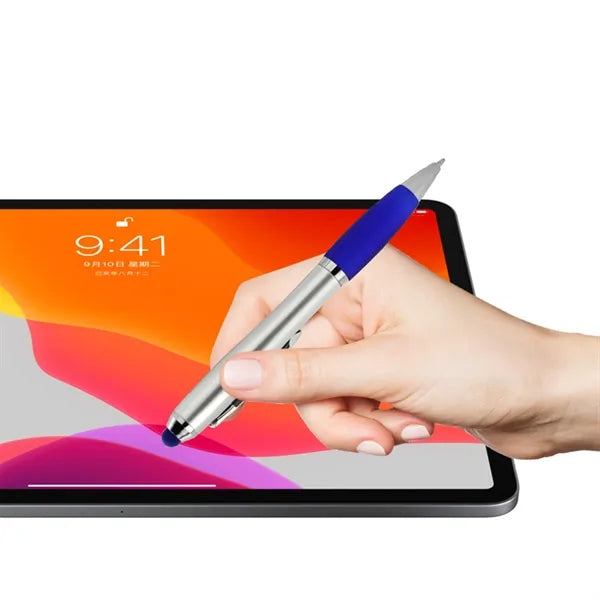 2-in-1 Touchscreen Ballpoint Click Pens Rubber Grip