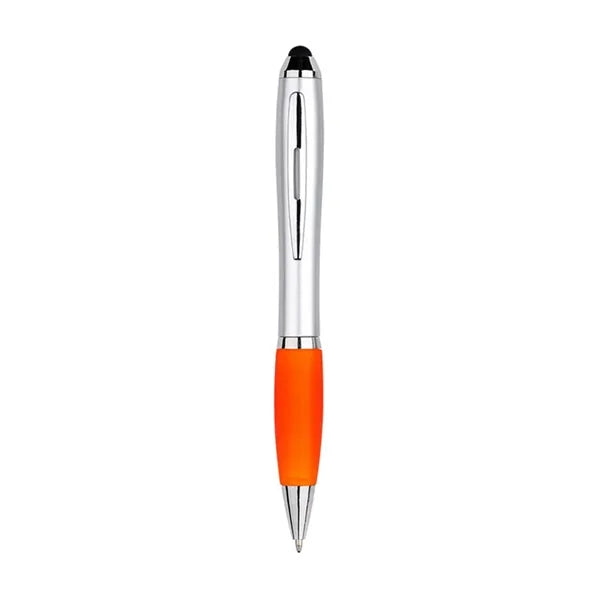 2-in-1 Touchscreen Ballpoint Click Pens Rubber Grip