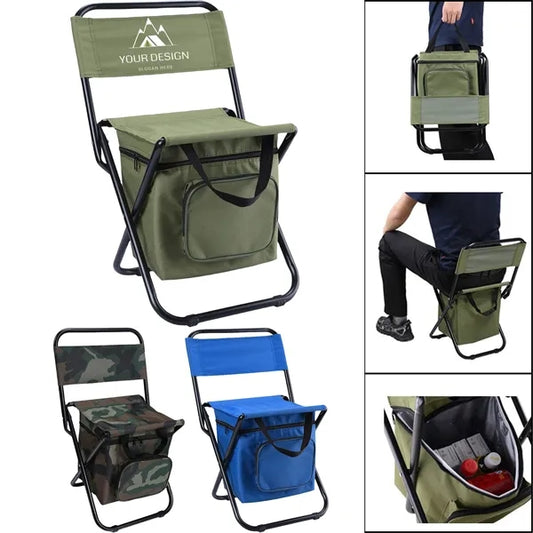 Foldable Camping Chair with Cooler Bag