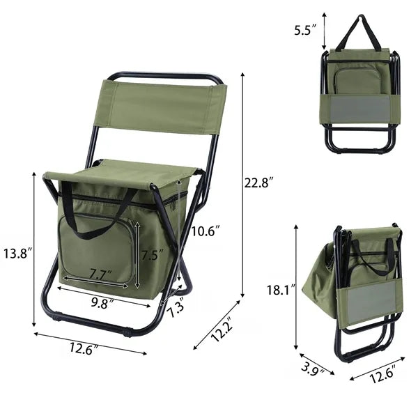 Foldable Camping Chair with Cooler Bag