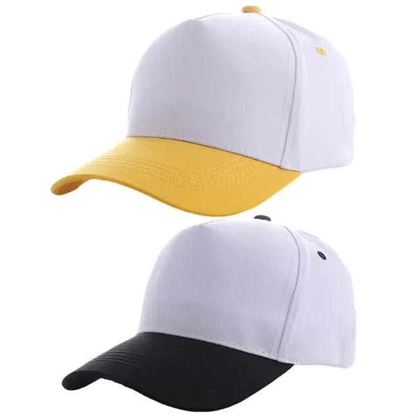 Two-Tone Structured 5 Panel Cotton Baseball Cap