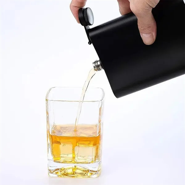 8 Oz Hip Flask Gift Box Set
