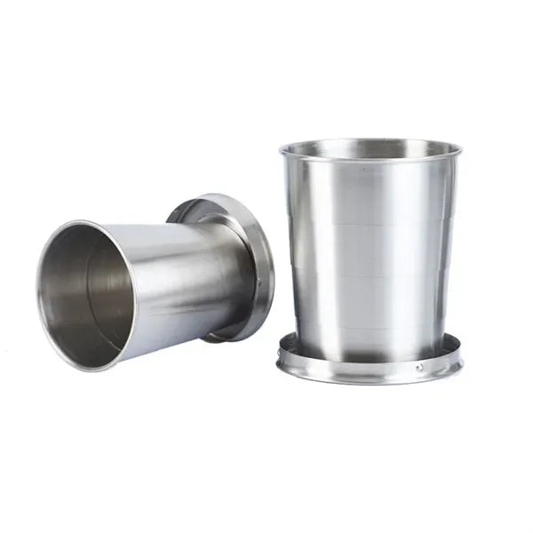 2.5 Oz Stainless Steel Collapsible Camping Mug With Keychain