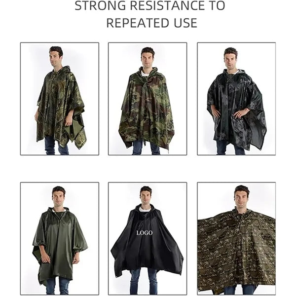 Multifunctional 3in1 Camping Poncho Raincoat Outdoor Travel