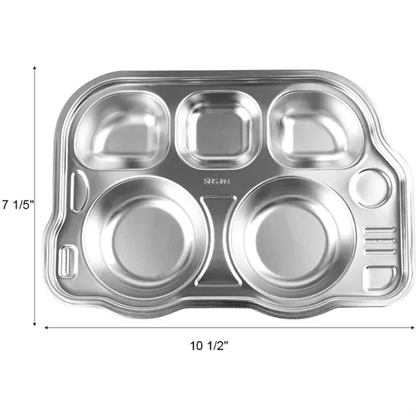 5 Section Car Shape 304 Stainless Steel Divided Dinner Tray
