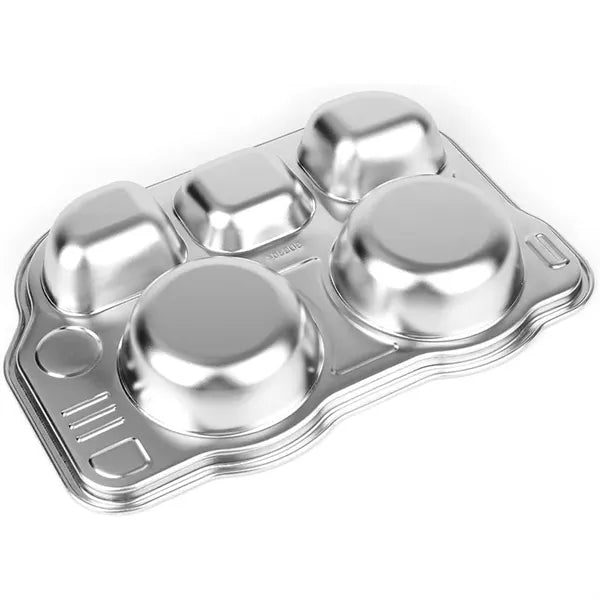 5 Section Car Shape 304 Stainless Steel Divided Dinner Tray
