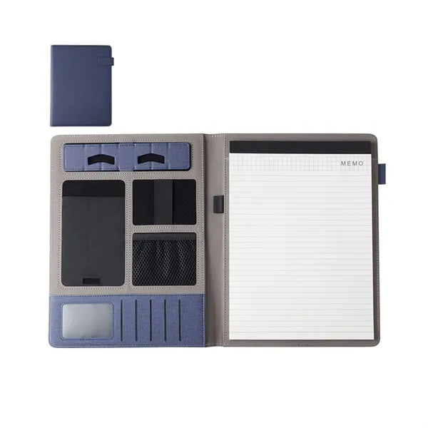 Mutifunctional Pu Padfolio Folder With Phone Stand