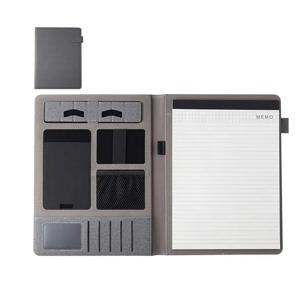 Mutifunctional Pu Padfolio Folder With Phone Stand
