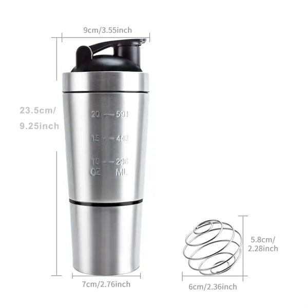 26oz Detachable Stainless Steel Protein Shaker Bottle
