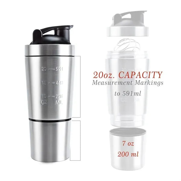 26oz Detachable Stainless Steel Protein Shaker Bottle