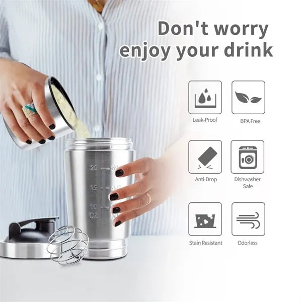 26oz Detachable Stainless Steel Protein Shaker Bottle