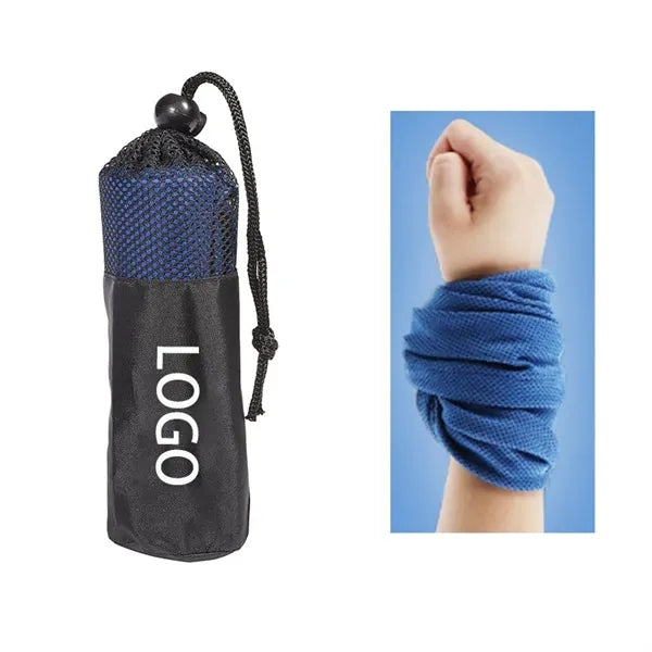 Microfiber Quick Dry Cooling Towel w/Mesh Pouch 39"x11 4/5"