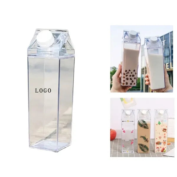 500ml/16.9oz Square Clear Plastic Water Bottle/Milk Carton