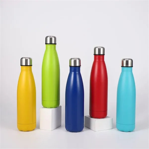 17 Oz Cola Shaped Insulated Stainless Steel Water Bottle