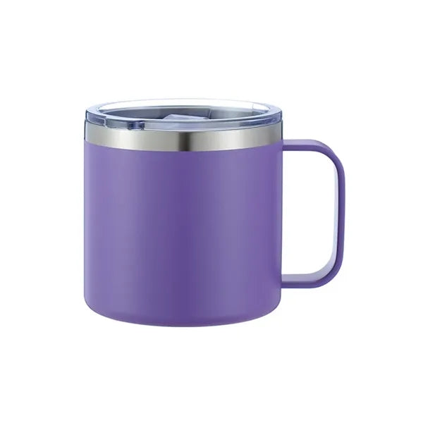 14 OZ Insulated Stainless Steel Coffee Mug With Lid & Handle